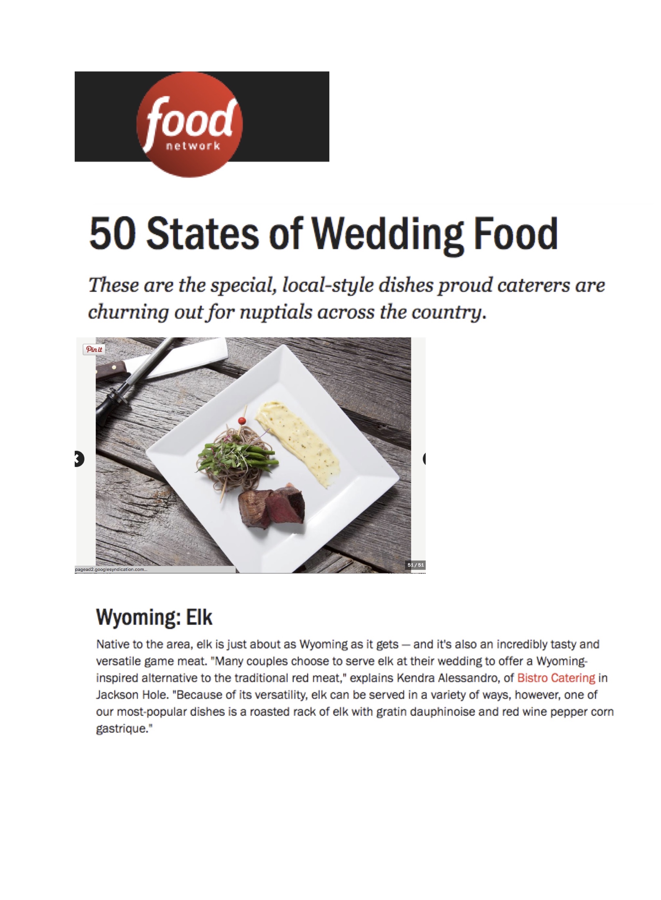 50 States of Wedding Food